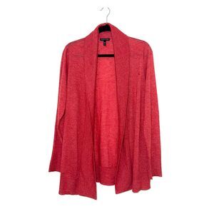 Eileen Fisher Tencel Merino Wool Alpaca Open Front Heathered Cardigan - M